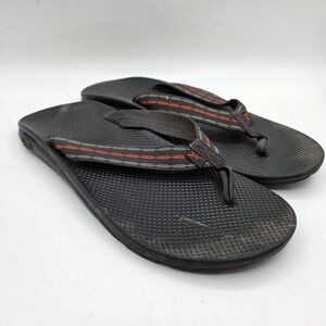Chaco Men's Flip Ecotread Sandals Black Orange Athletic Flip Flops Size 10